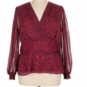 Sofia Jeans by Sofia Vergara Long Sleeve Ruched Waist Top – Size XL (16–18)